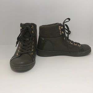 Aldo green lace up high top sneakers 6.5